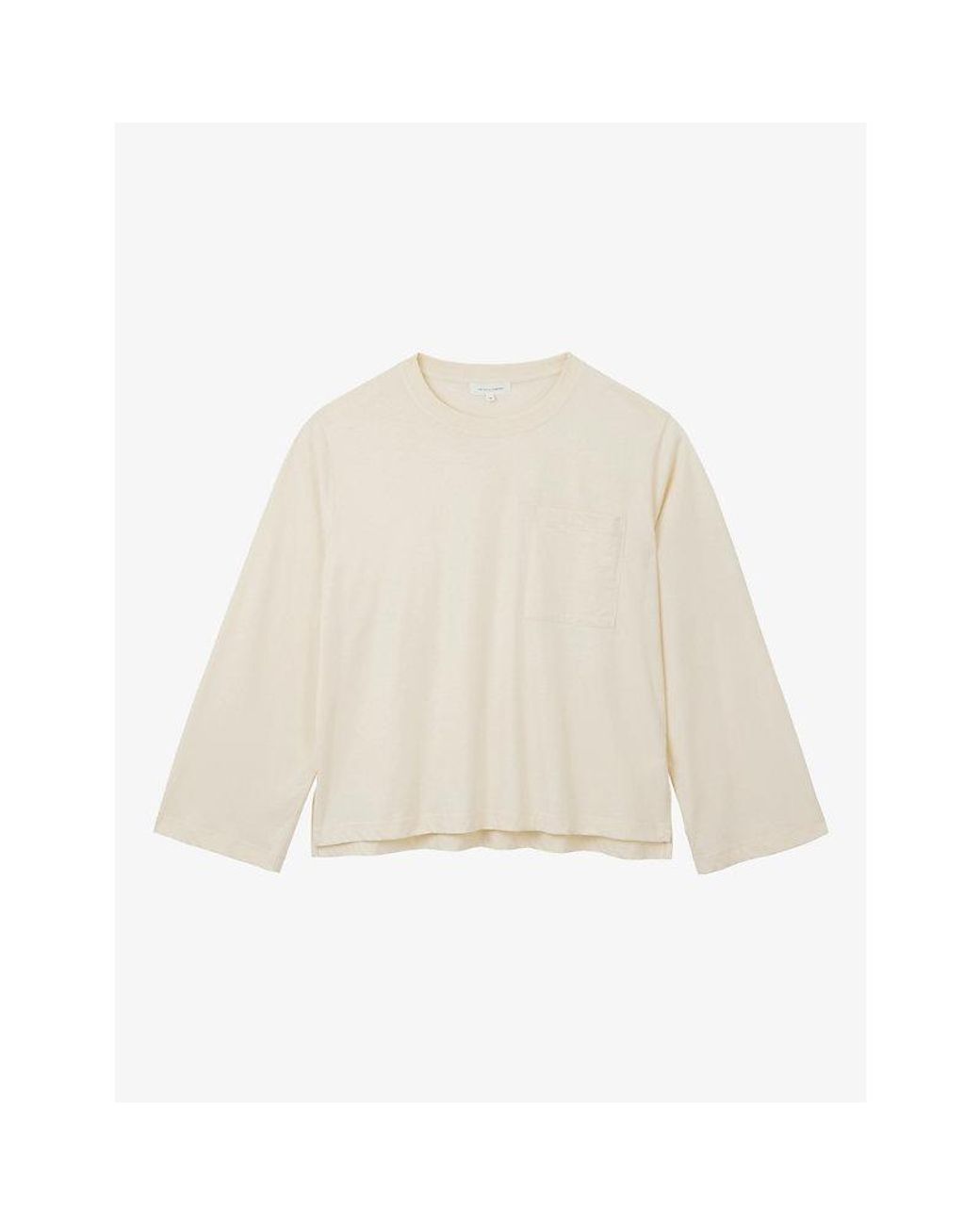White Comp The White Company Pocket-Detail Relaxed-Fit Cotton-Jersey Top in ...