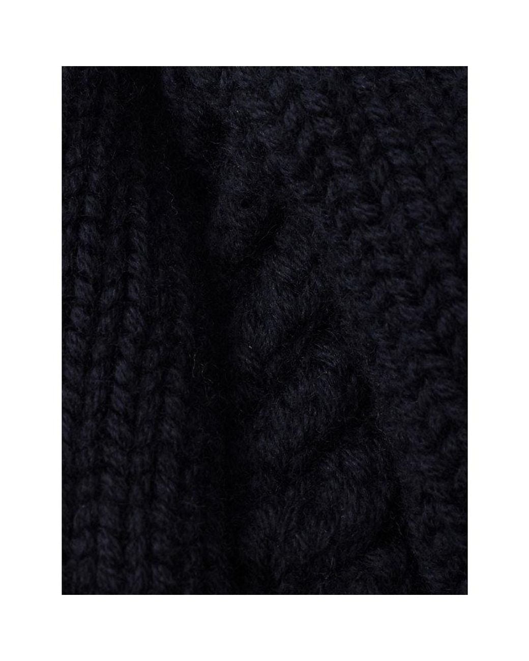 Prada Black Discreet Triangle-Logo Wool Beanie