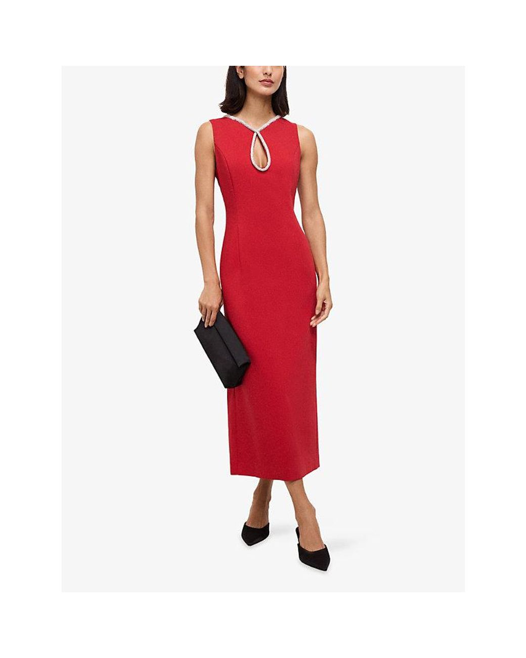 open lace back dress PHASE EIGHT RED STRETCH JERSEY LONG MAXI DRESS SIZE 12  Whispers Dress  Agency