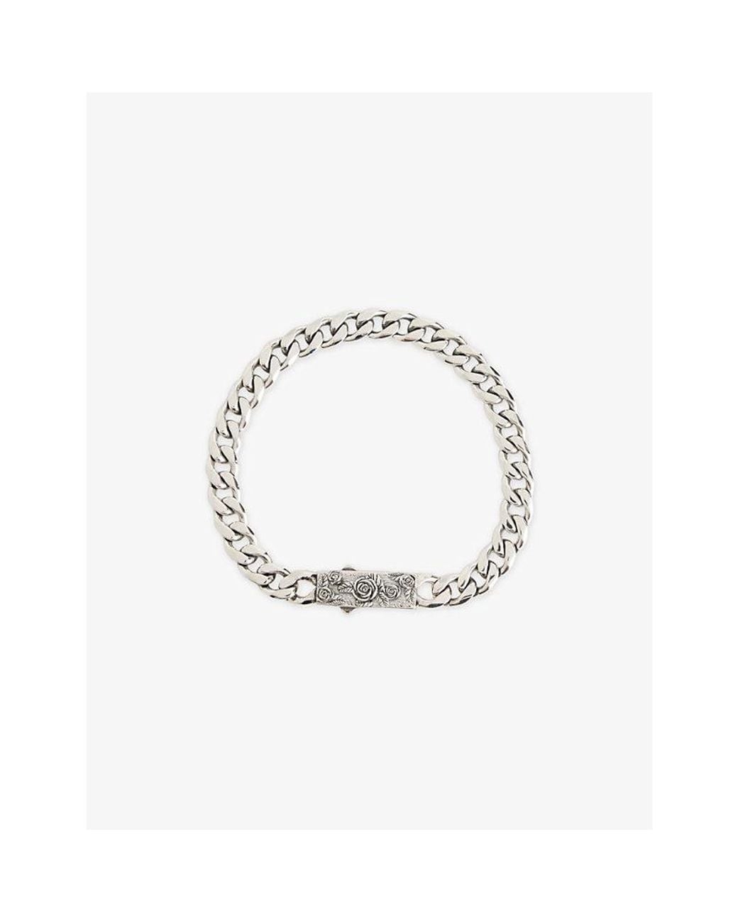 Emanuele Bicocchi Metallic Roses Edge-Chain Sterling- Bracelet for men