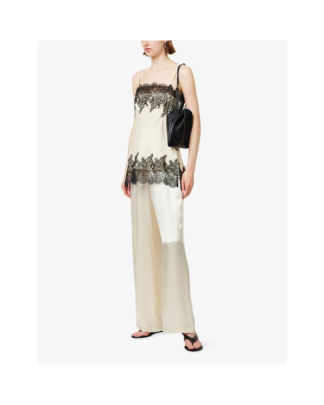Dissh Natural Mya Straight-Leg Satin Trousers
