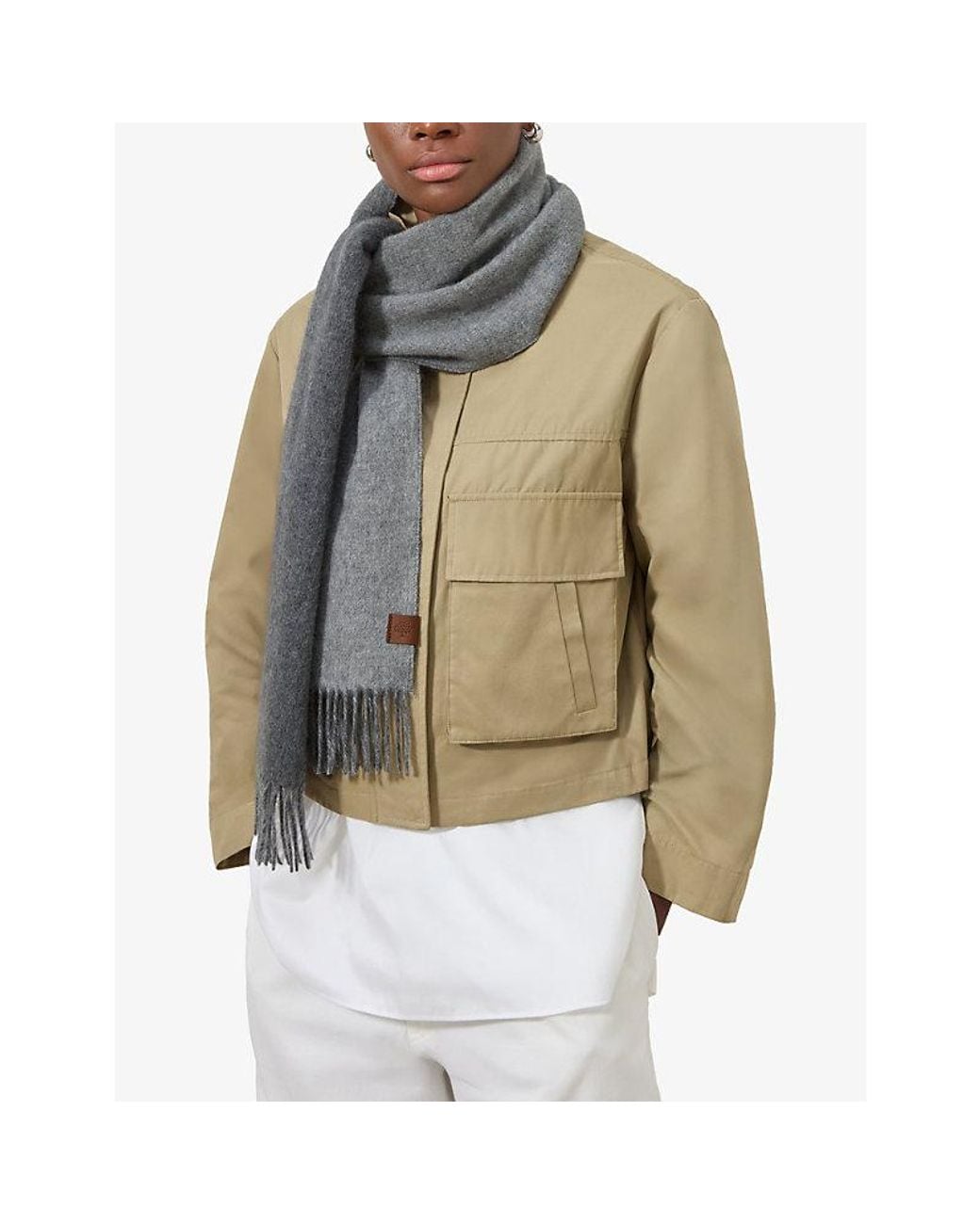 Mulberry Gray Reversible Cashmere Scarf