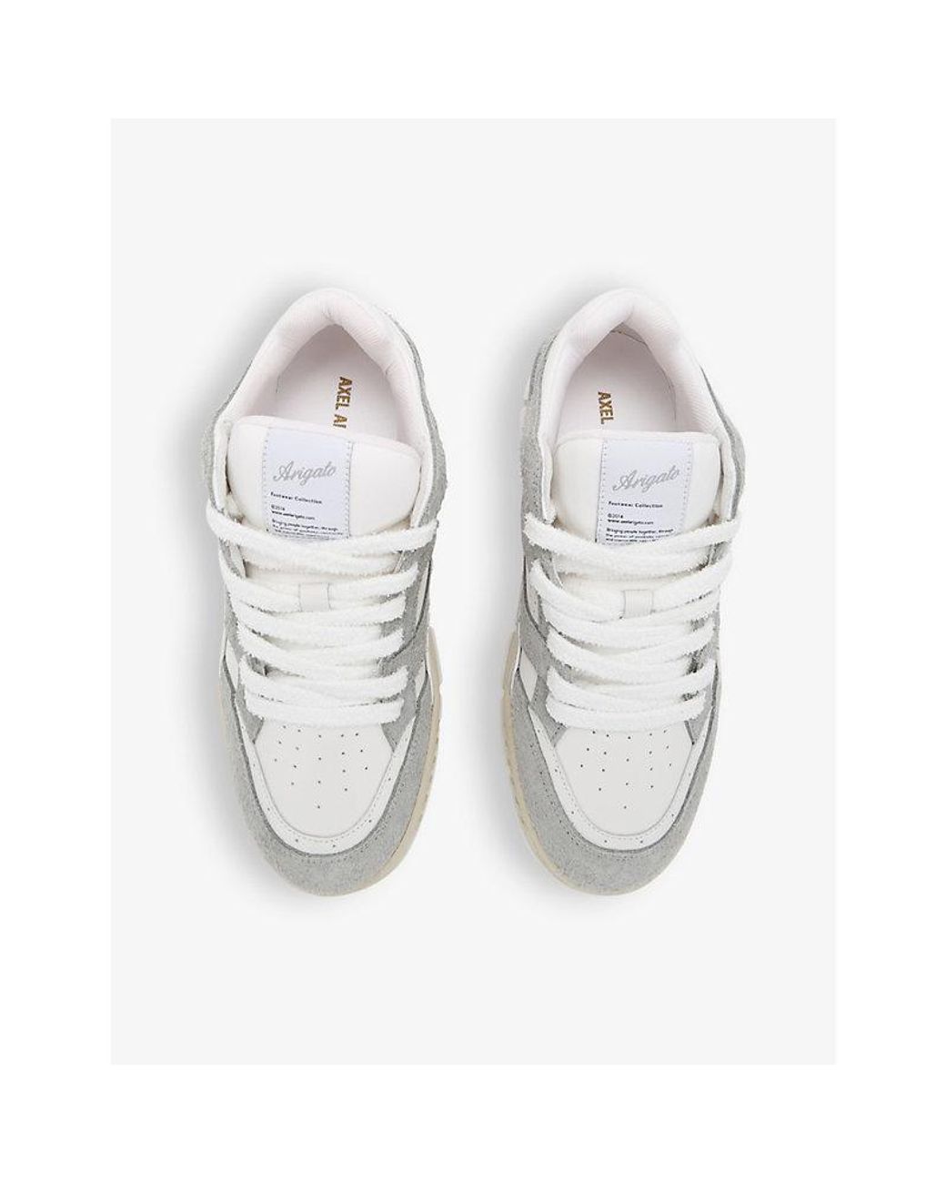 Axel Arigato White Area Lo Brushed-Suede And Leather Low-Top Trainers for men