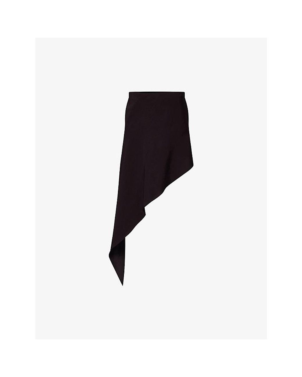 Alaïa Black Pointed Asymmetric Woven Mini Skirt
