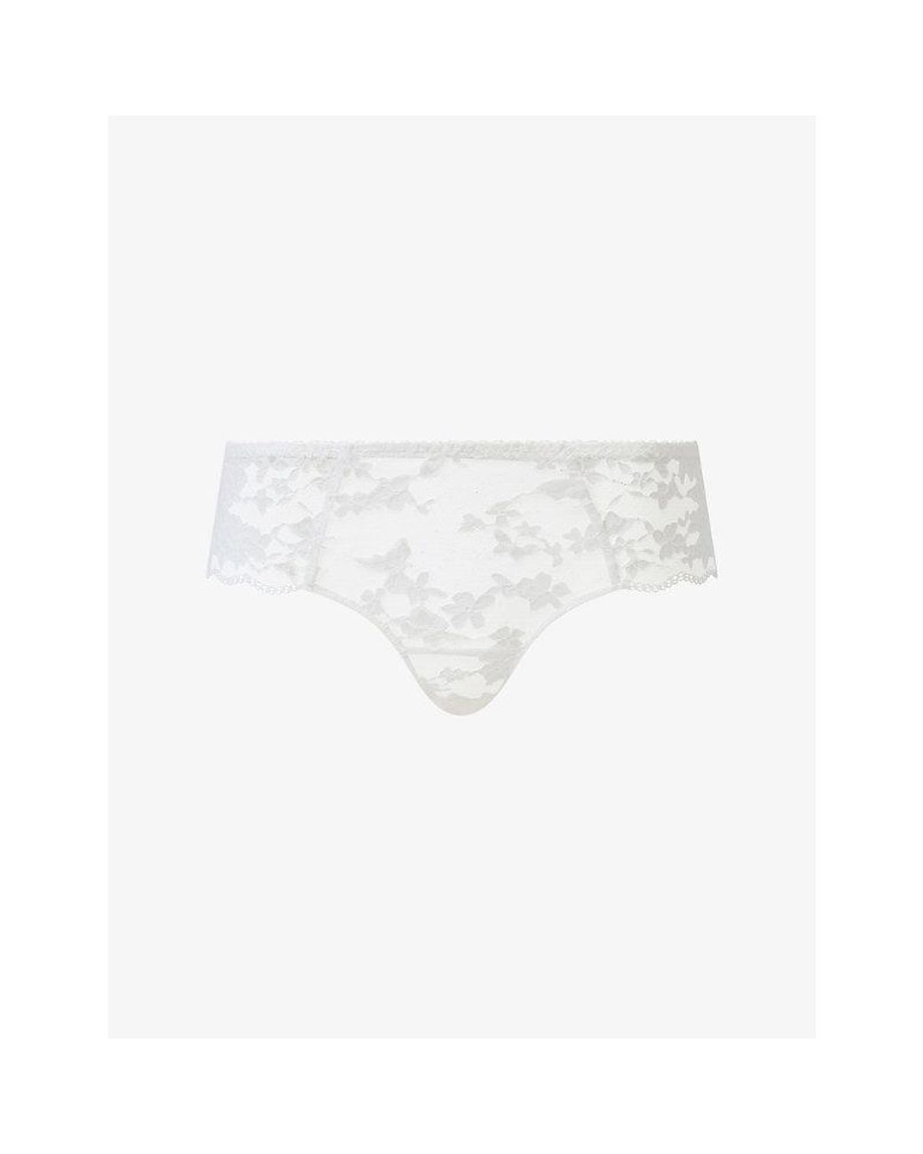 Chantelle White Revealing Lace Shorty Briefs