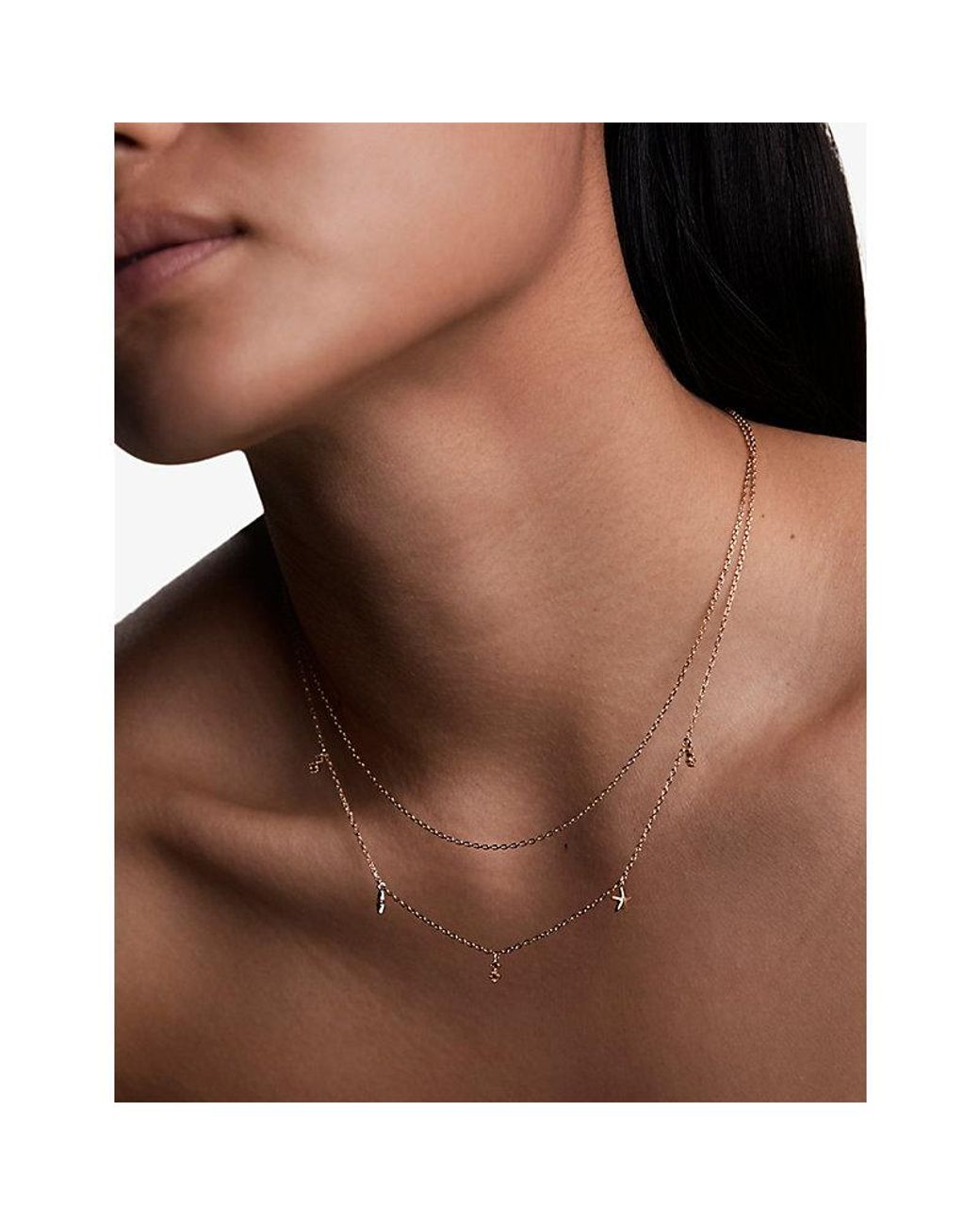 Astrid & Miyu White Starfish Double Chain-Plated Sterling- And Cubic Zirconia Necklace
