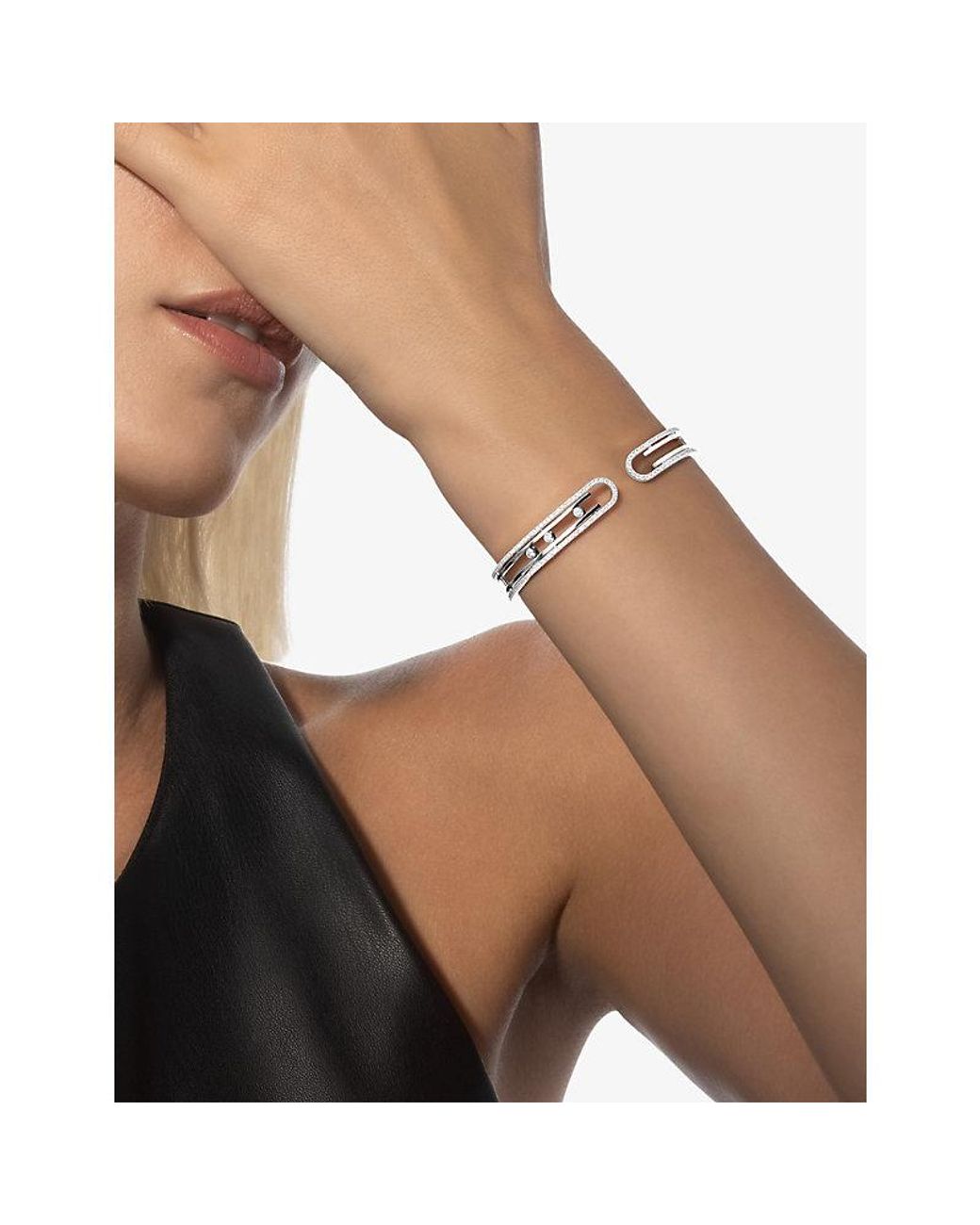 Messika White Move 10Th 18Ct- And 0.91Ct Diamond Bangle Bracelet