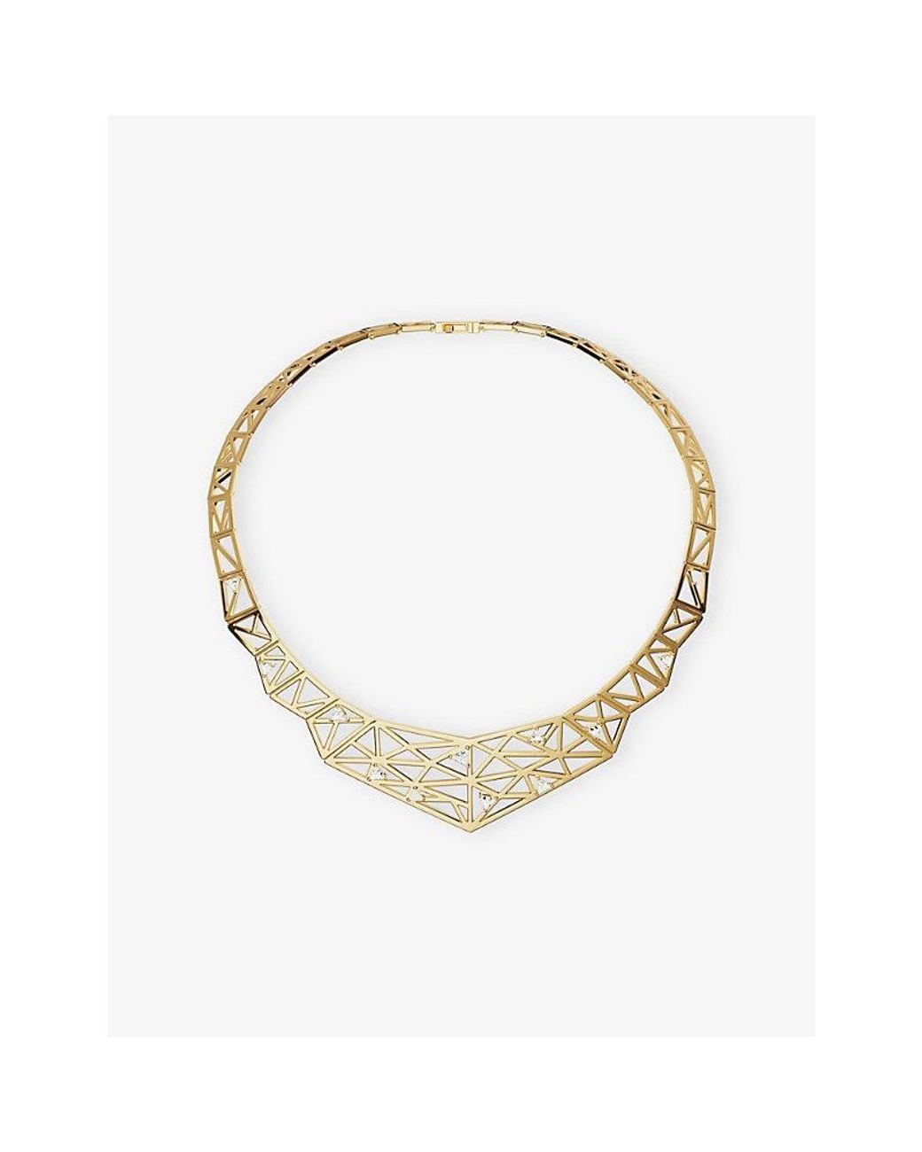 Apm Monaco Metallic Labyrinthe 18Ct-Plated Alloy And Cubic Zirconia Necklace