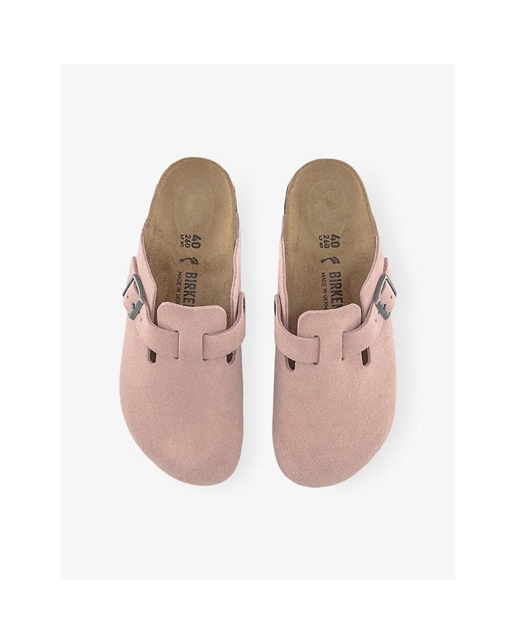 Birkenstock Pink Boston Suede Clogs