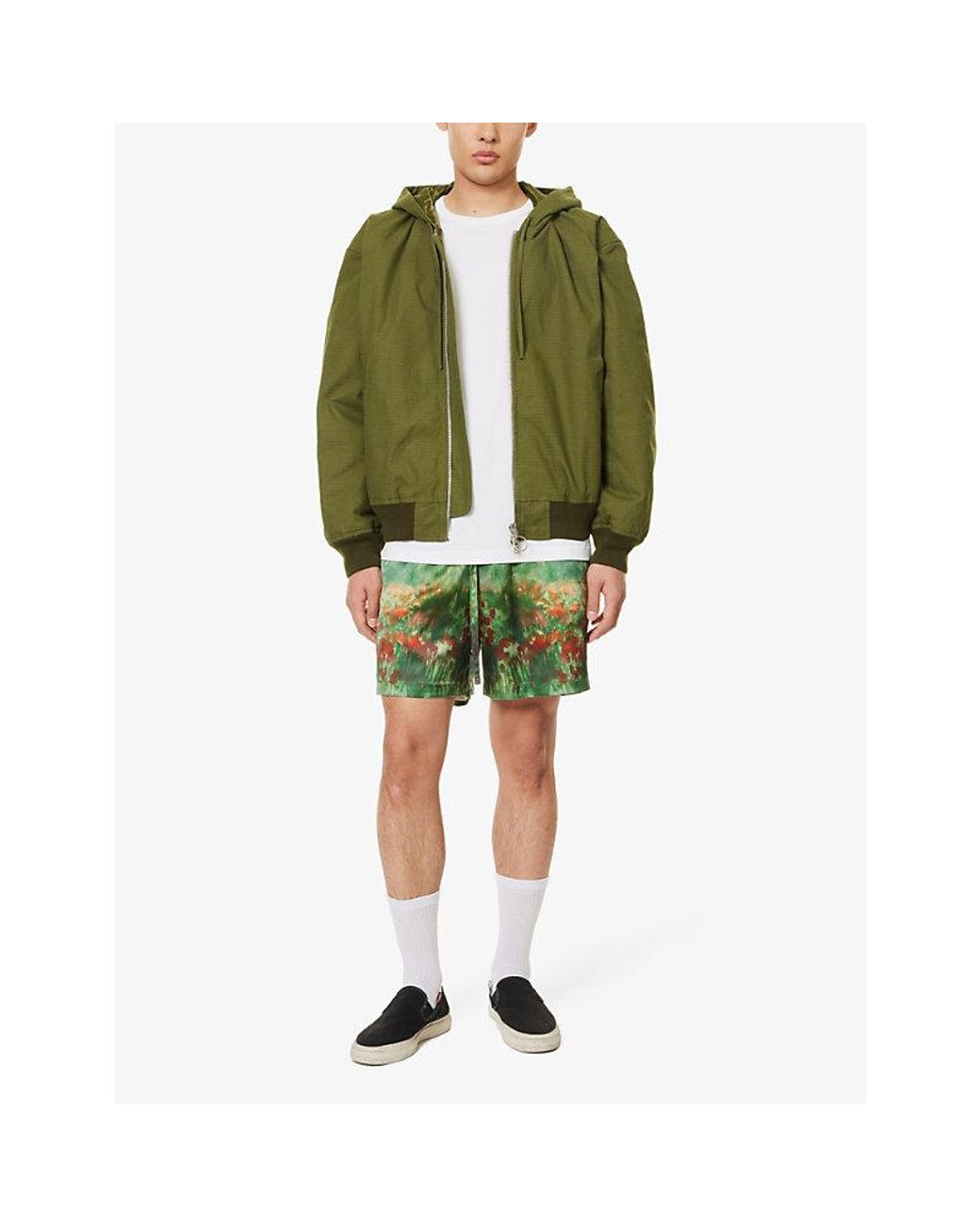 Essential Relaxed Padded Bomber Jacket, Green