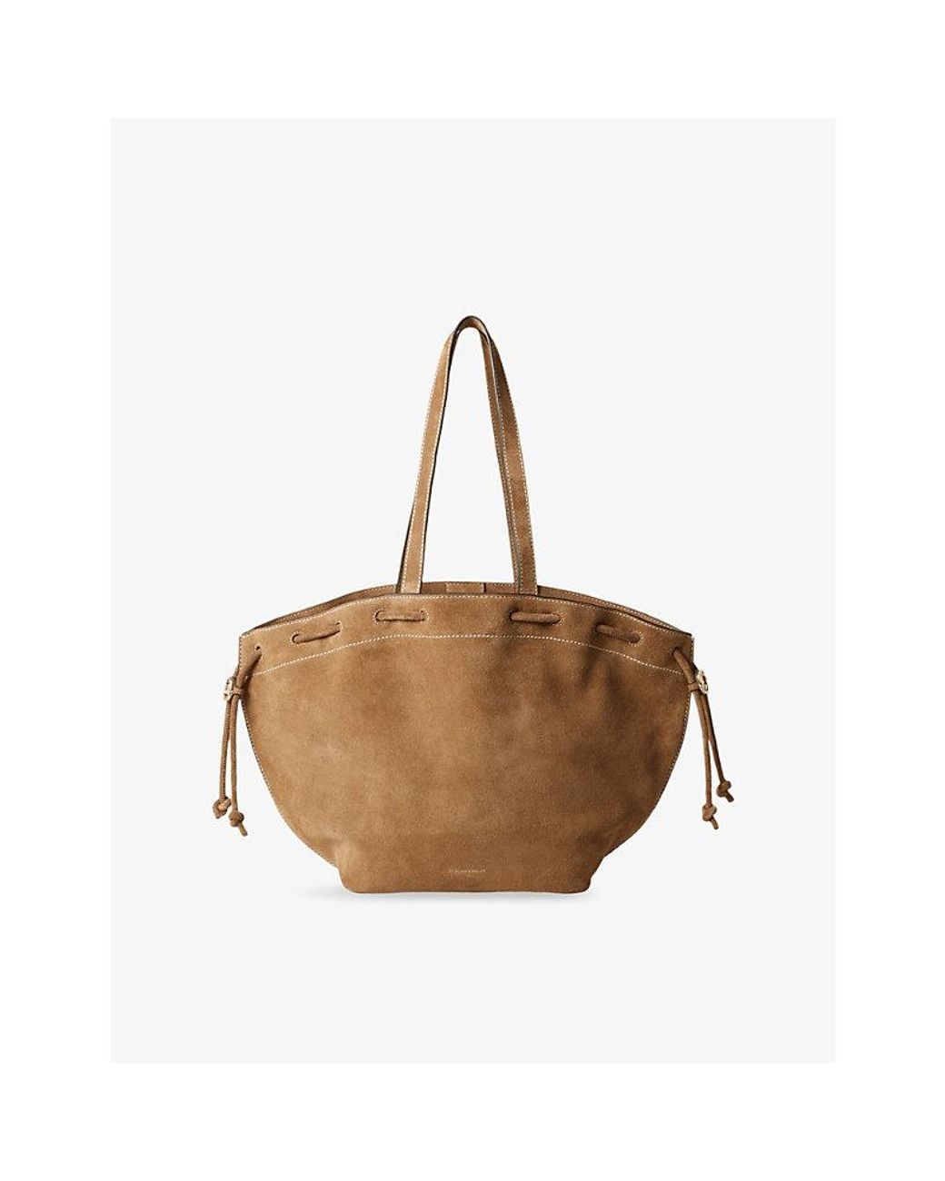 Claudie Pierlot Brown Logo-Embossed Suede Tote Bag