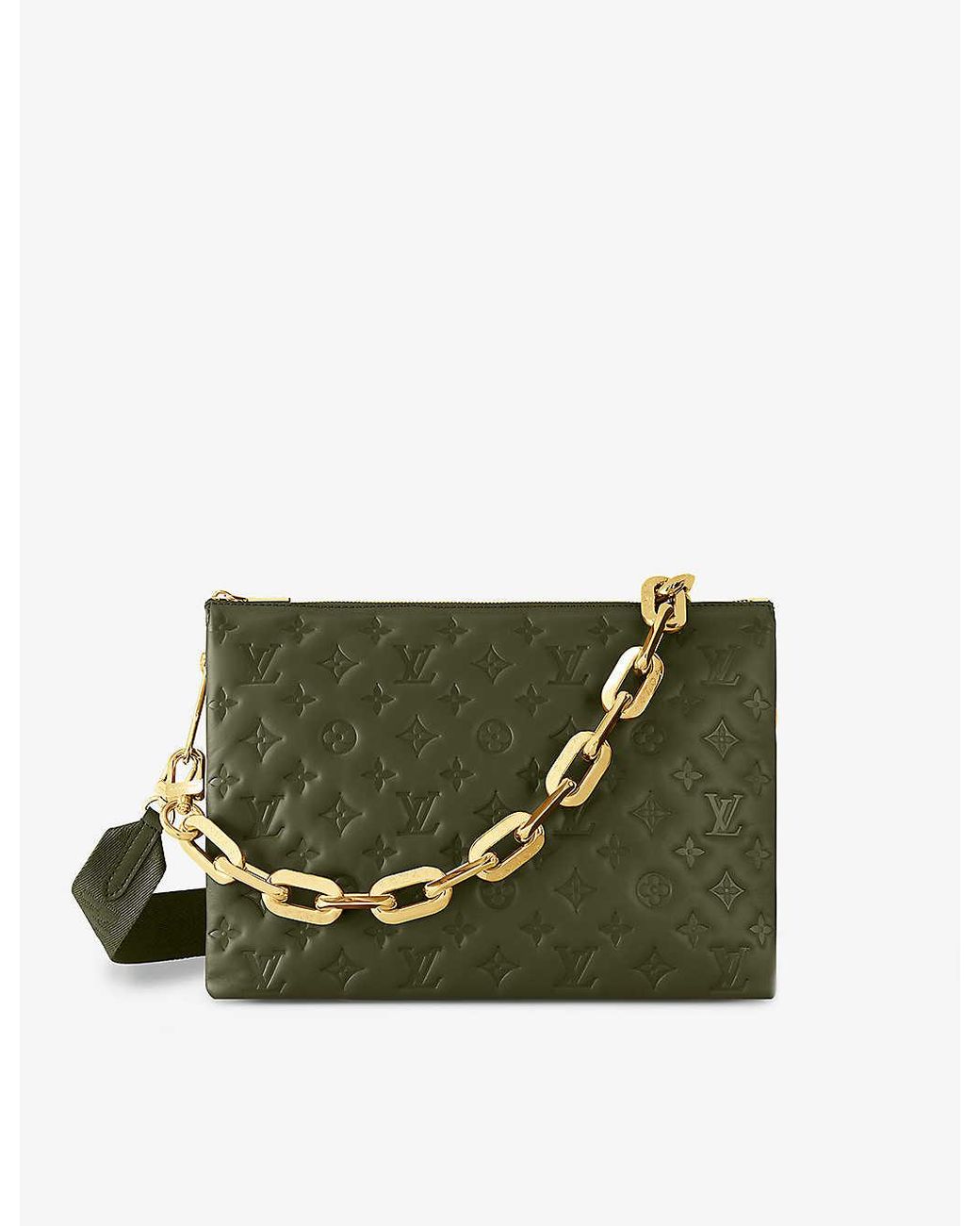 Louis Vuitton Coussin Mm Logo-embossed Leather Shoulder Bag in Green