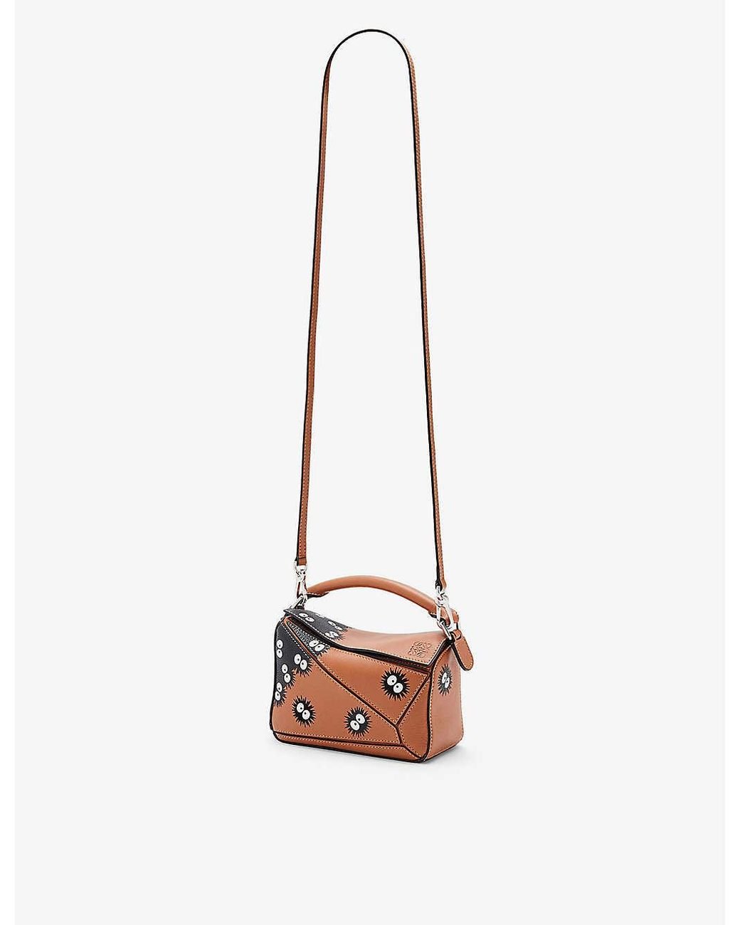 Loewe Totoro Dust Bunnies Puzzle Mini Leather Bag in Brown Lyst