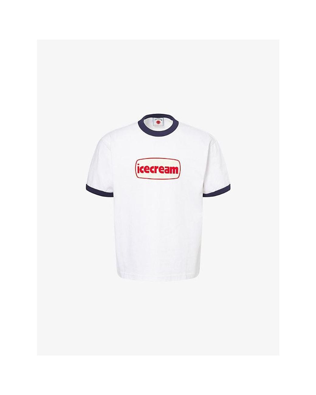 ICECREAM White Tub Ringer Oversized Cotton T-Shirt for men