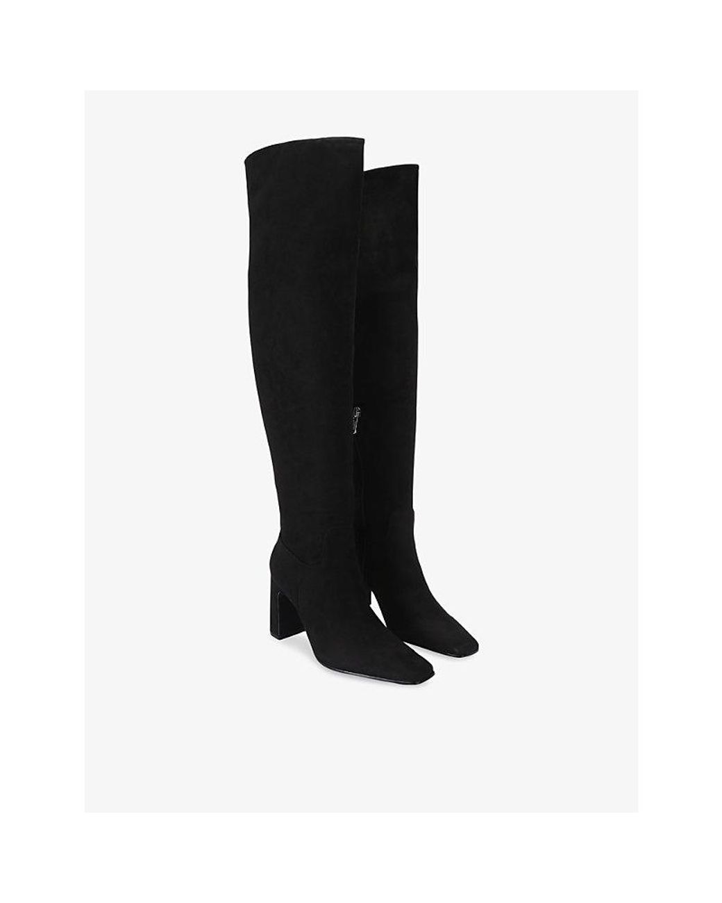 Steve Madden Black Fair Play High-Leg Suede Heeled Boots