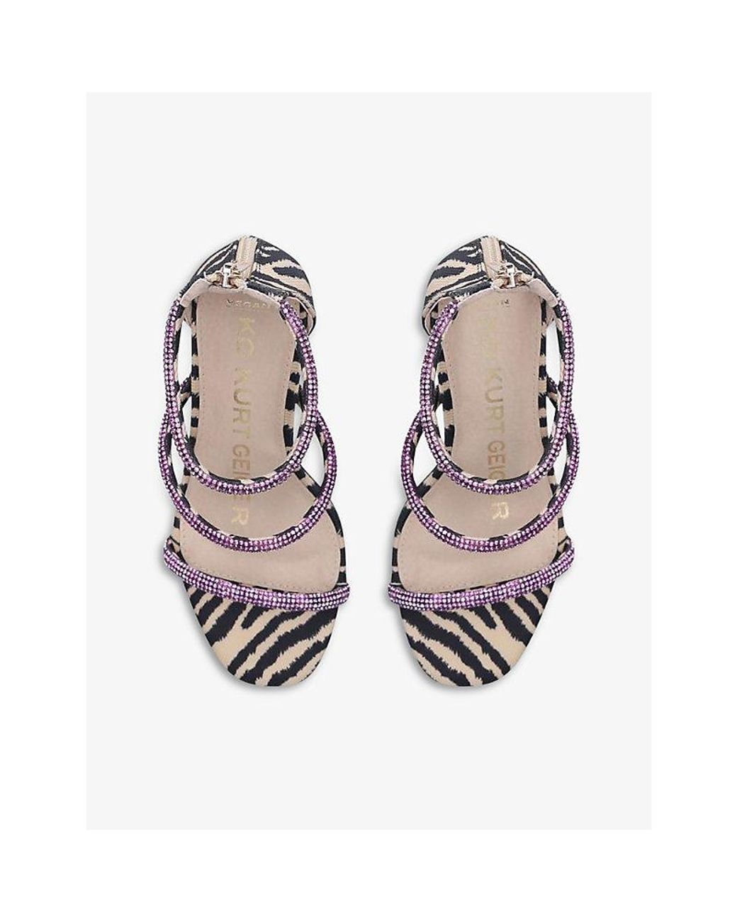 KG by Kurt Geiger Foster Zebra-print Woven Heeled Sandals | Lyst
