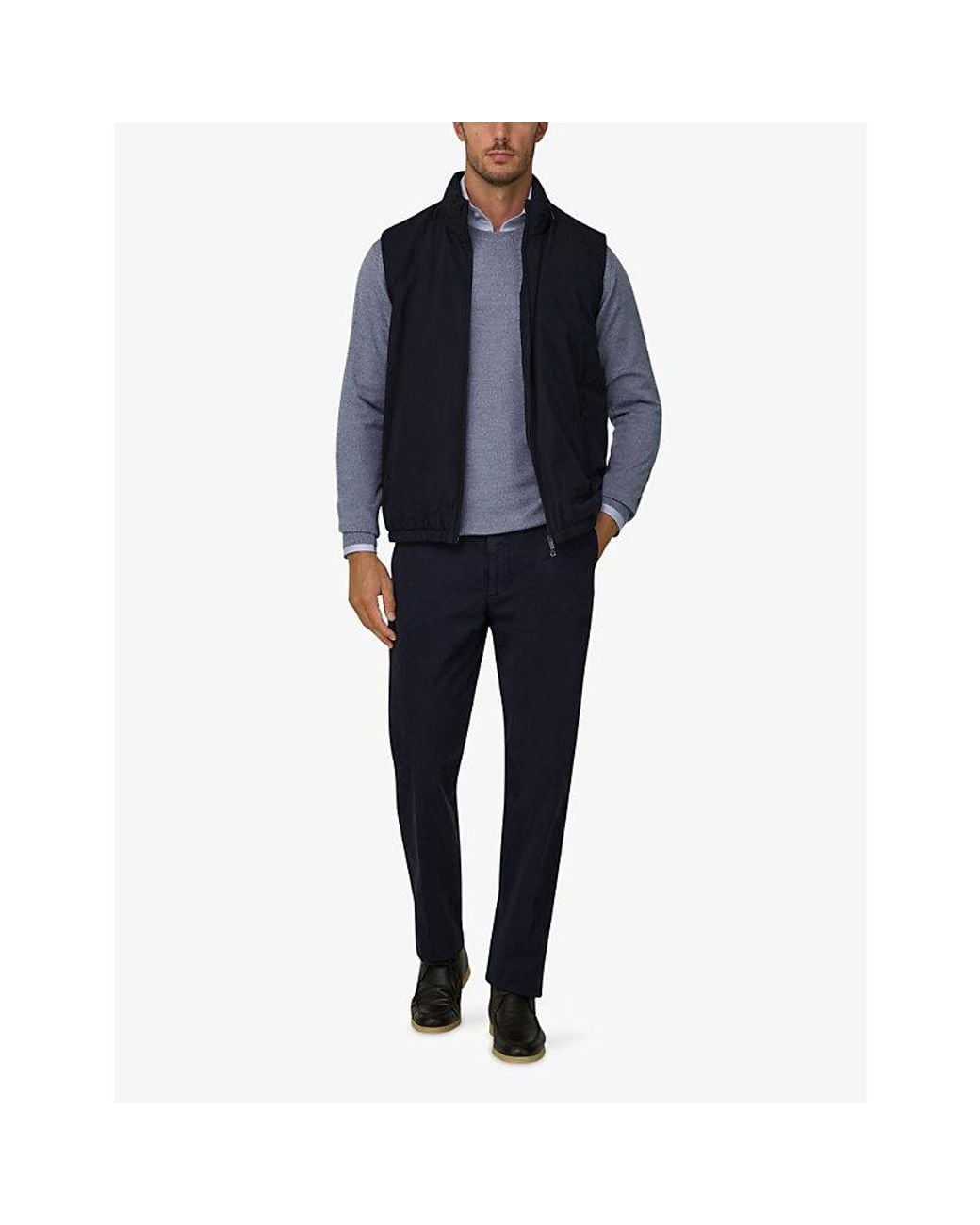 Boggi Blue Technical Funnel-Neck Shell Gilet for men