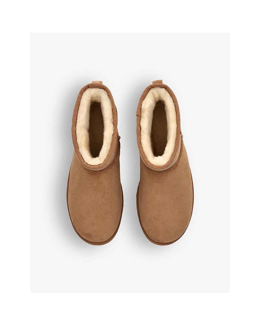 Ugg Brown Classic Ultra Mini Logo-Patch Suede And Shearling Ankle Boots for men