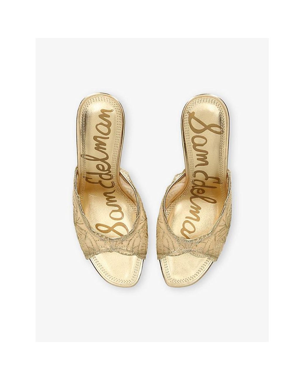 Sam Edelman Natural Iva Lace Heeled Mules