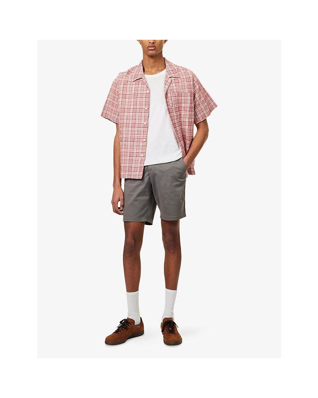 PAIGE Gray Phillips Stretch-Cotton Shorts for men