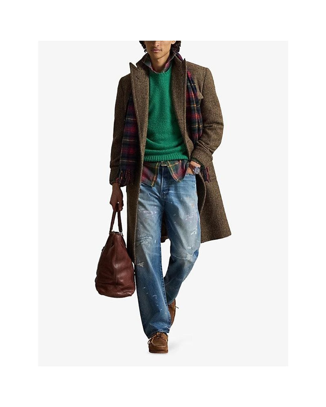 Polo Ralph Lauren Blue Destressed Straight-Leg Denim Jeans for men