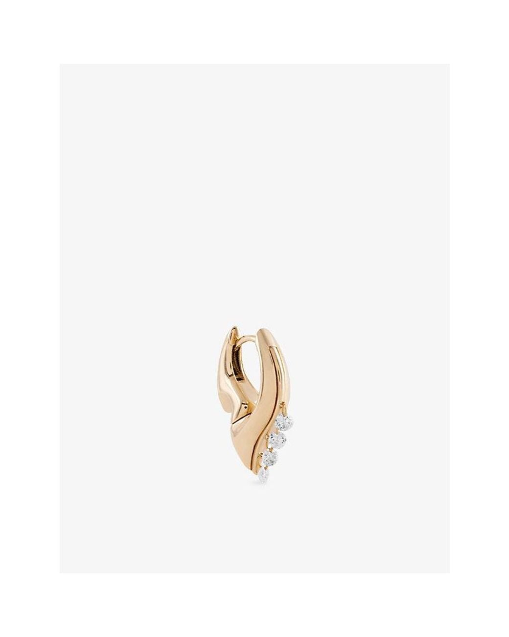Kismet by Milka White Flare 0.21Ct Diamond Huggie Earring