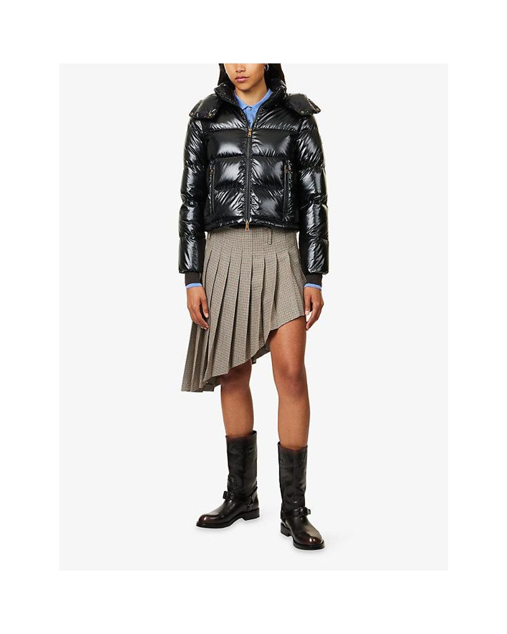 Moncler Black Niveole Hooded Quilted Shell-Down Jacket