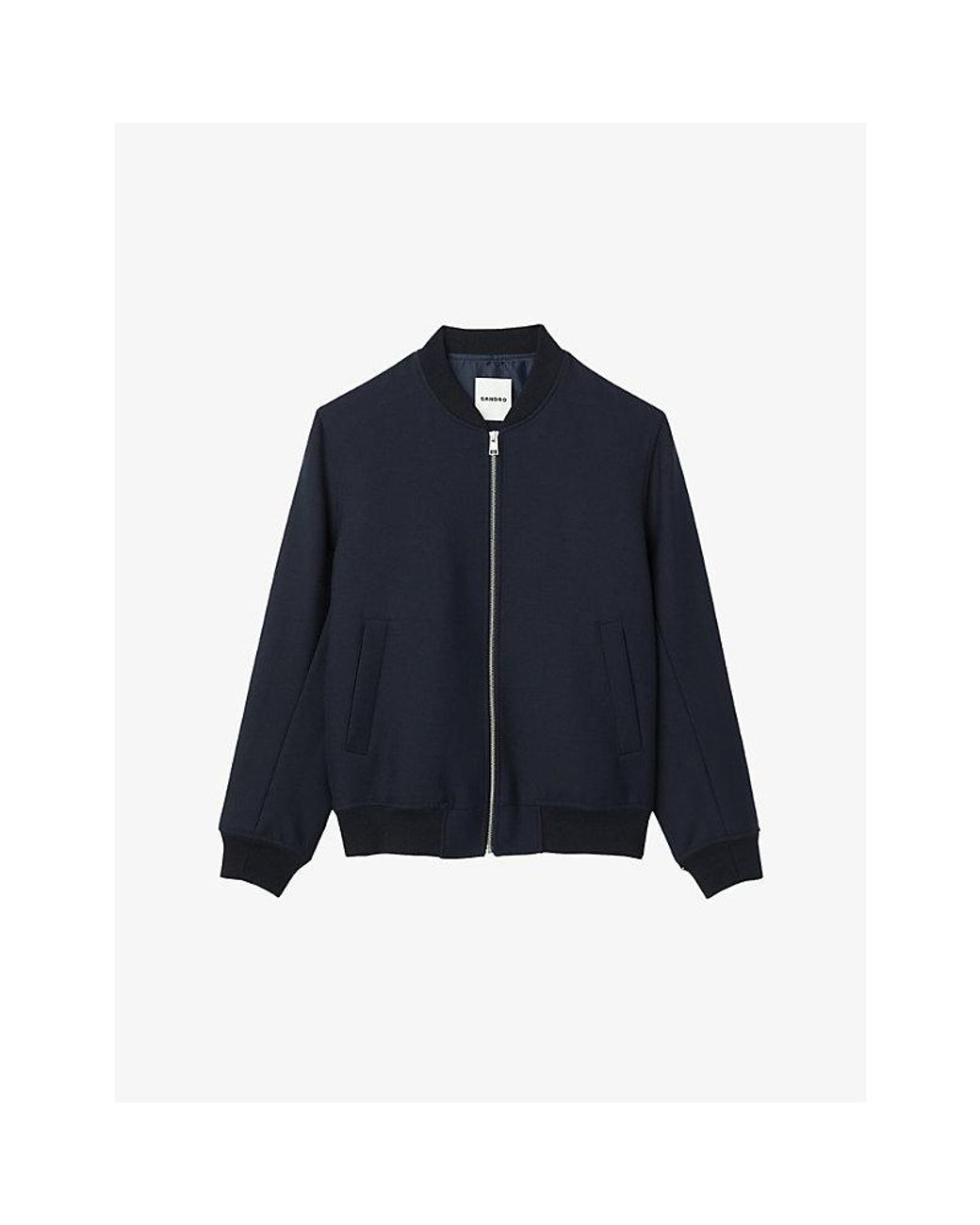 Sandro New Teddy Wool-blend Bomber Jacket in Blue for Men | Lyst