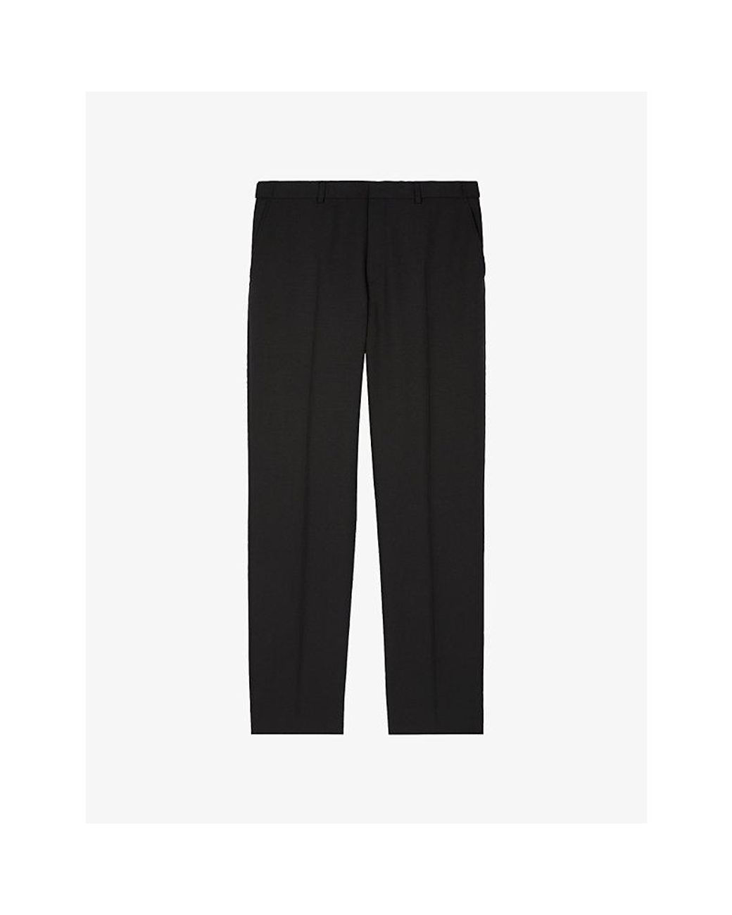 The Kooples Black Straight-Leg Regular-Fit Wool Trousers for men