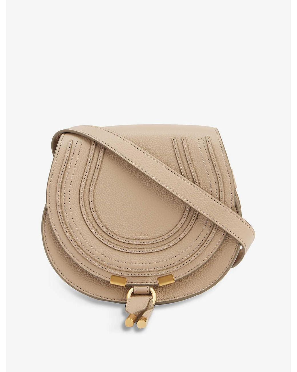 Chloé Marcie Leather Crossbody Bag in Natural Lyst