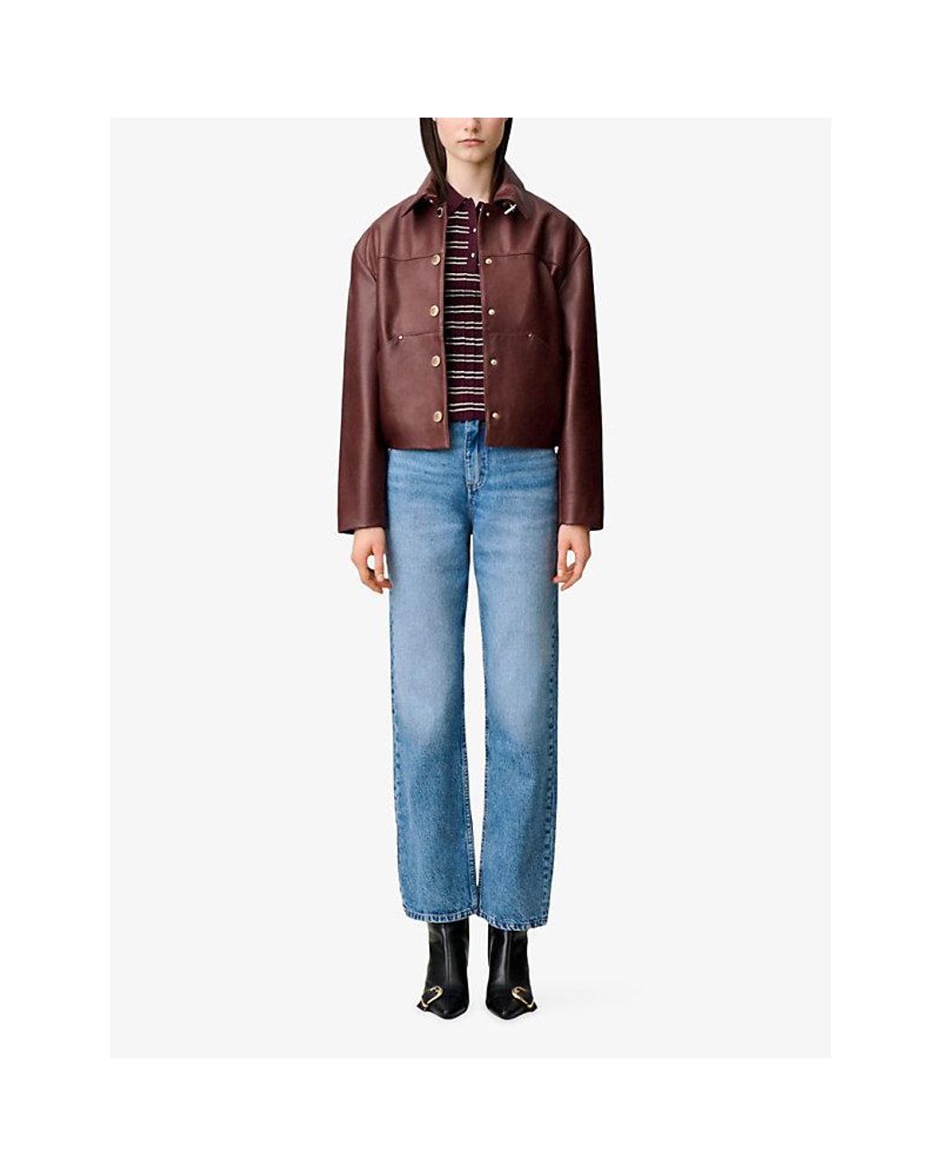 Claudie Pierlot Blue Straight-Leg Denim Jeans
