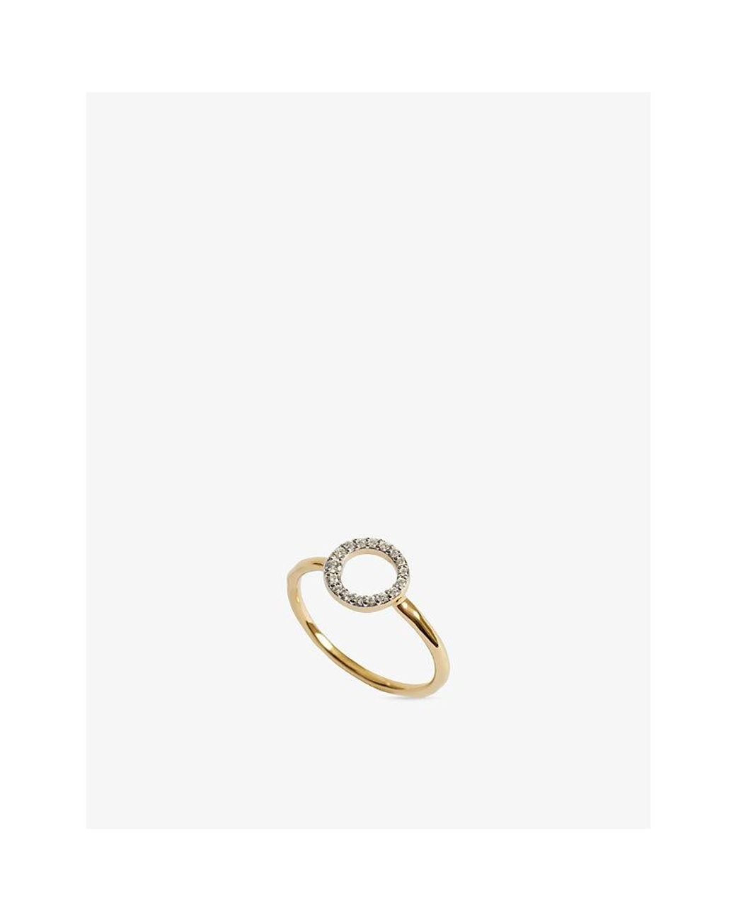 Monica Vinader Metallic Riva Pave Mini 18Ct Vermeil And Lab Grown Diamond Ring