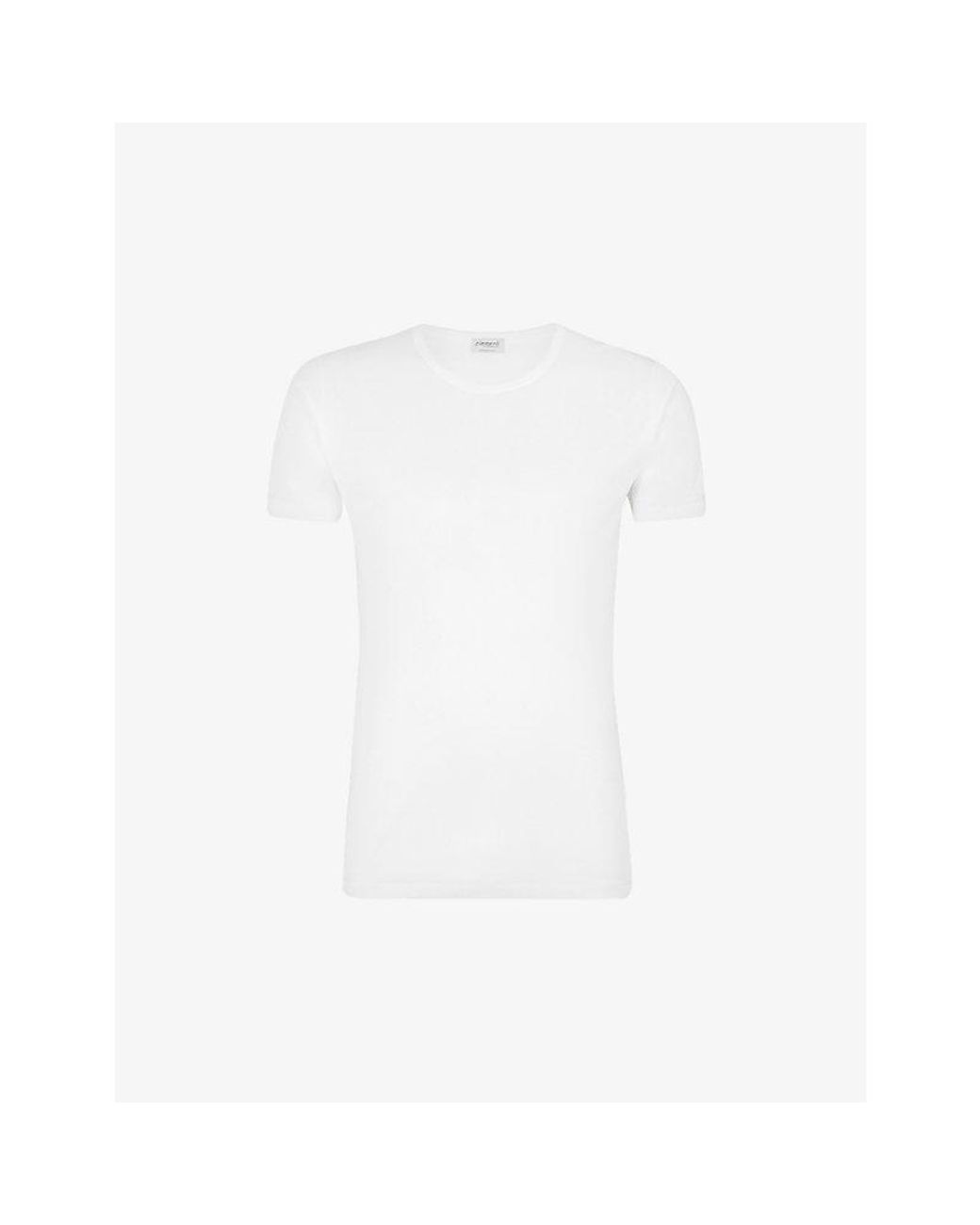 Zimmerli of Switzerland White Crew-Neck Cotton T-Shirt for men
