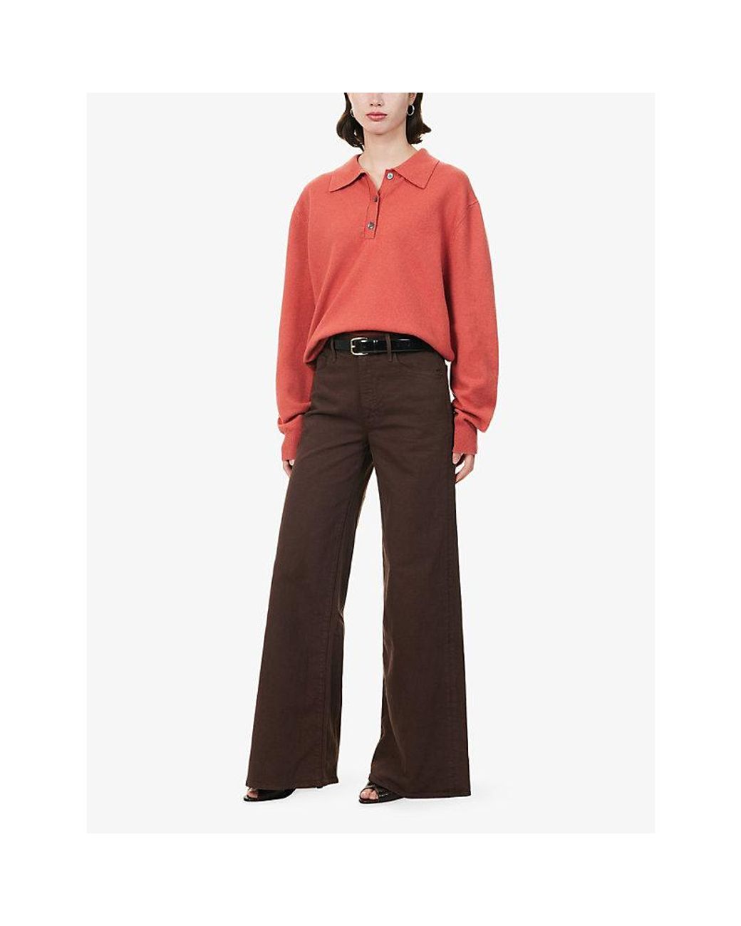 Mother Brown The Undercover Wide-Leg Denim Jeans