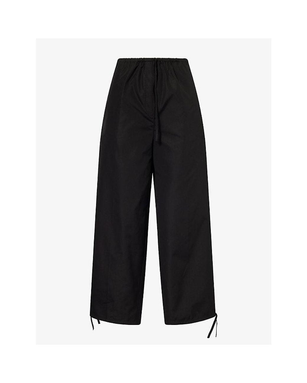 Totême Black Drawstring Cotton Trousers
