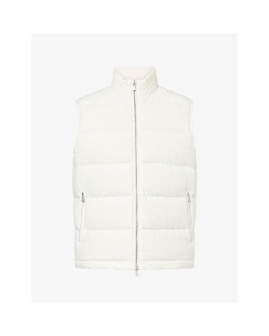 Eleventy White Padded Shell-Down Gilet for men