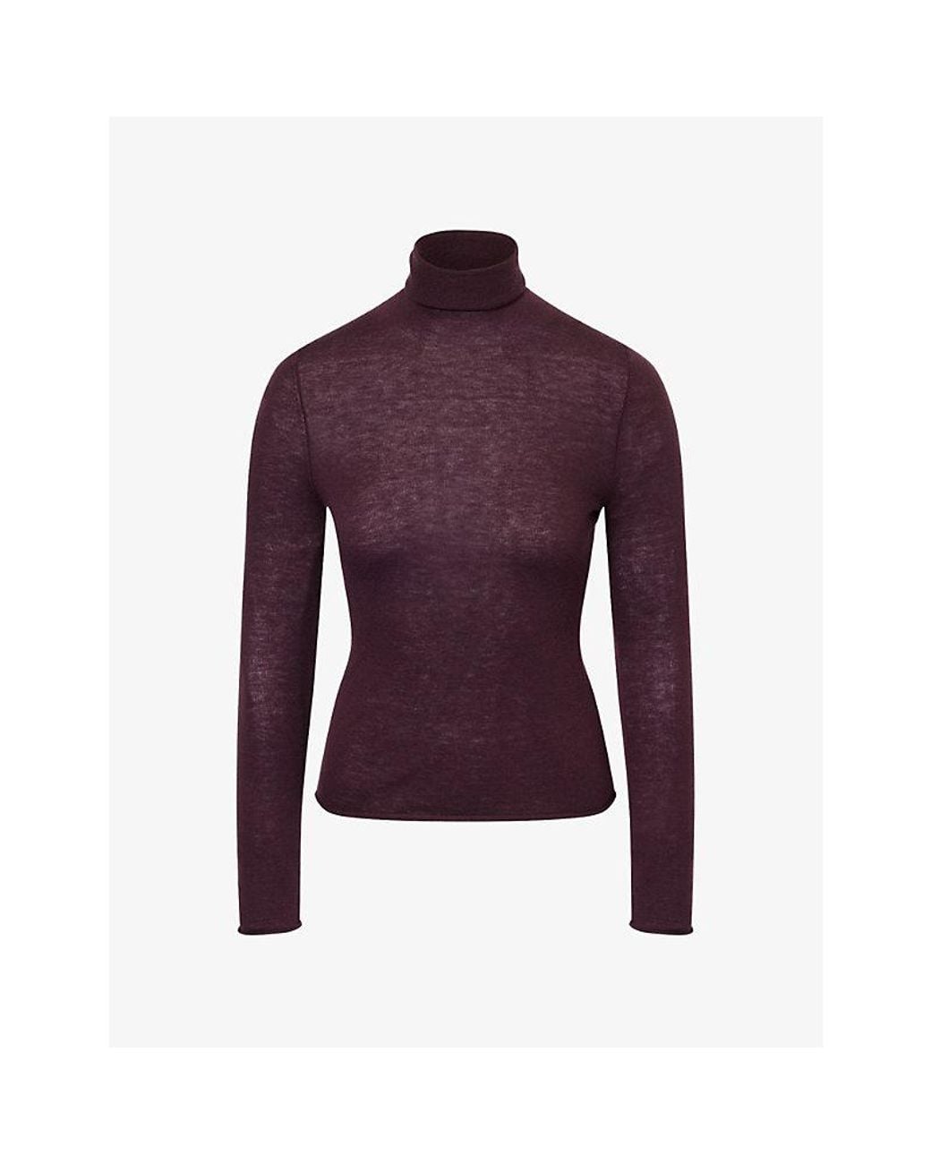 ME+EM Purple Barely There Jumper Merino And Cashmere Top