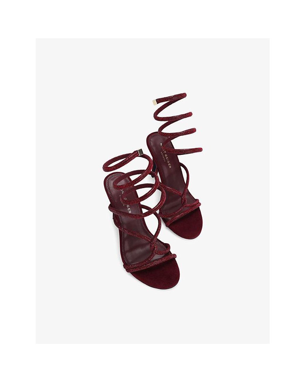 Kurt Geiger Pink Knot Spiral Heeled Woven Sandals