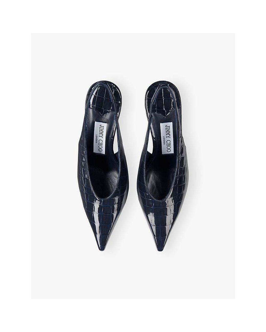 Jimmy Choo Blue Isa 80 Leather Pumps