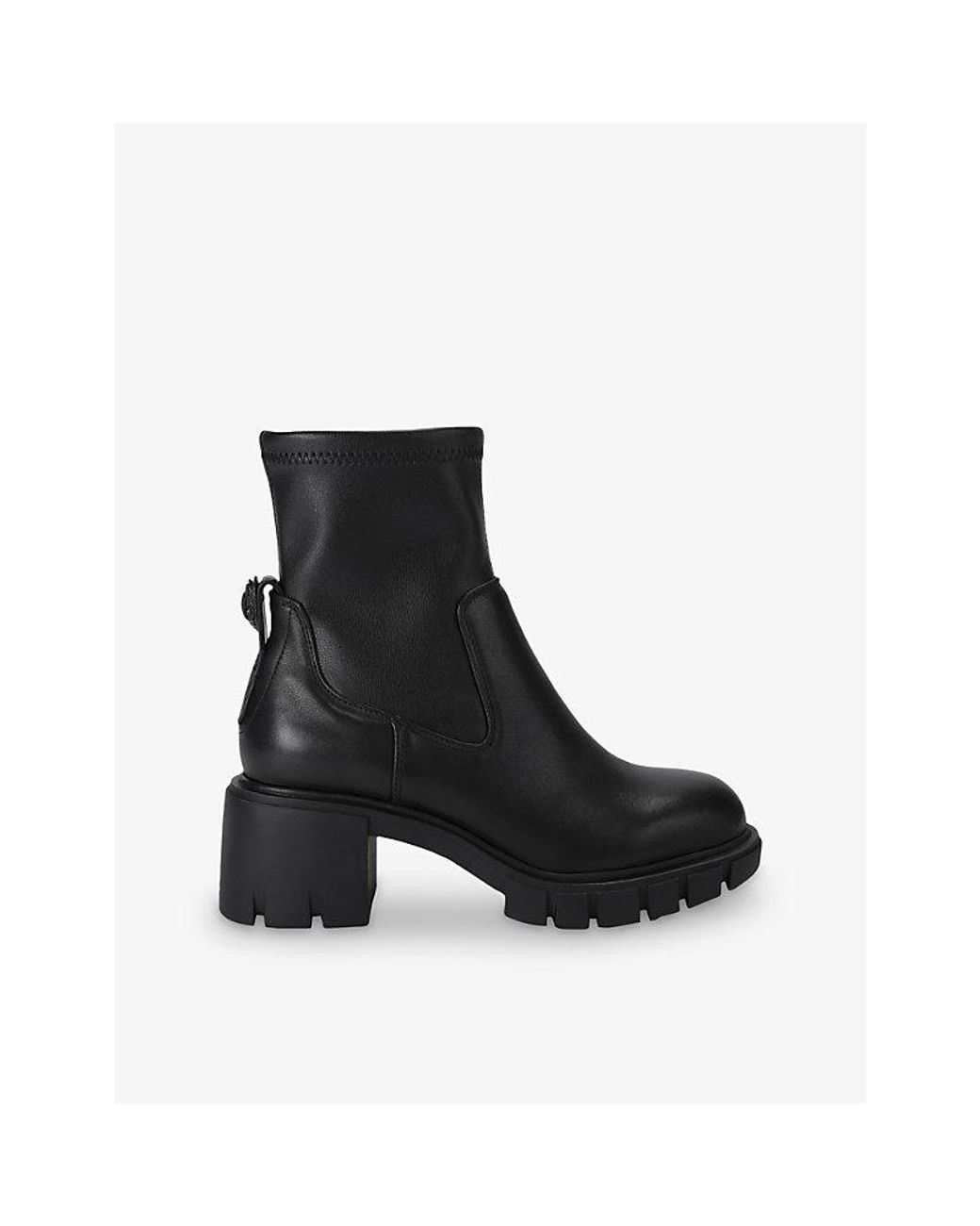 Kurt Geiger Black Step Heeled Leather Ankle Boots
