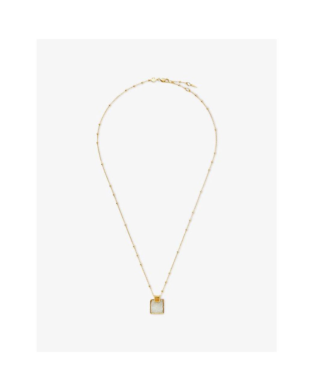 Missoma White Lena Charm Moonstone 18Ct-Plated Sterling Necklace