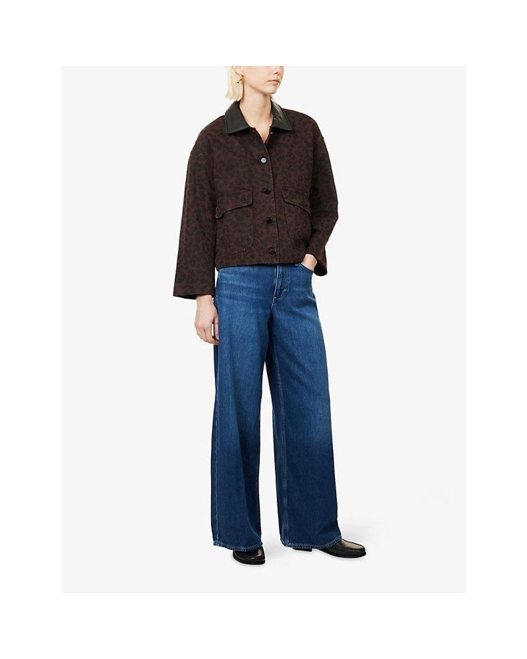 Rag & Bone Blue Sofie Wide-Leg Denim Jeans