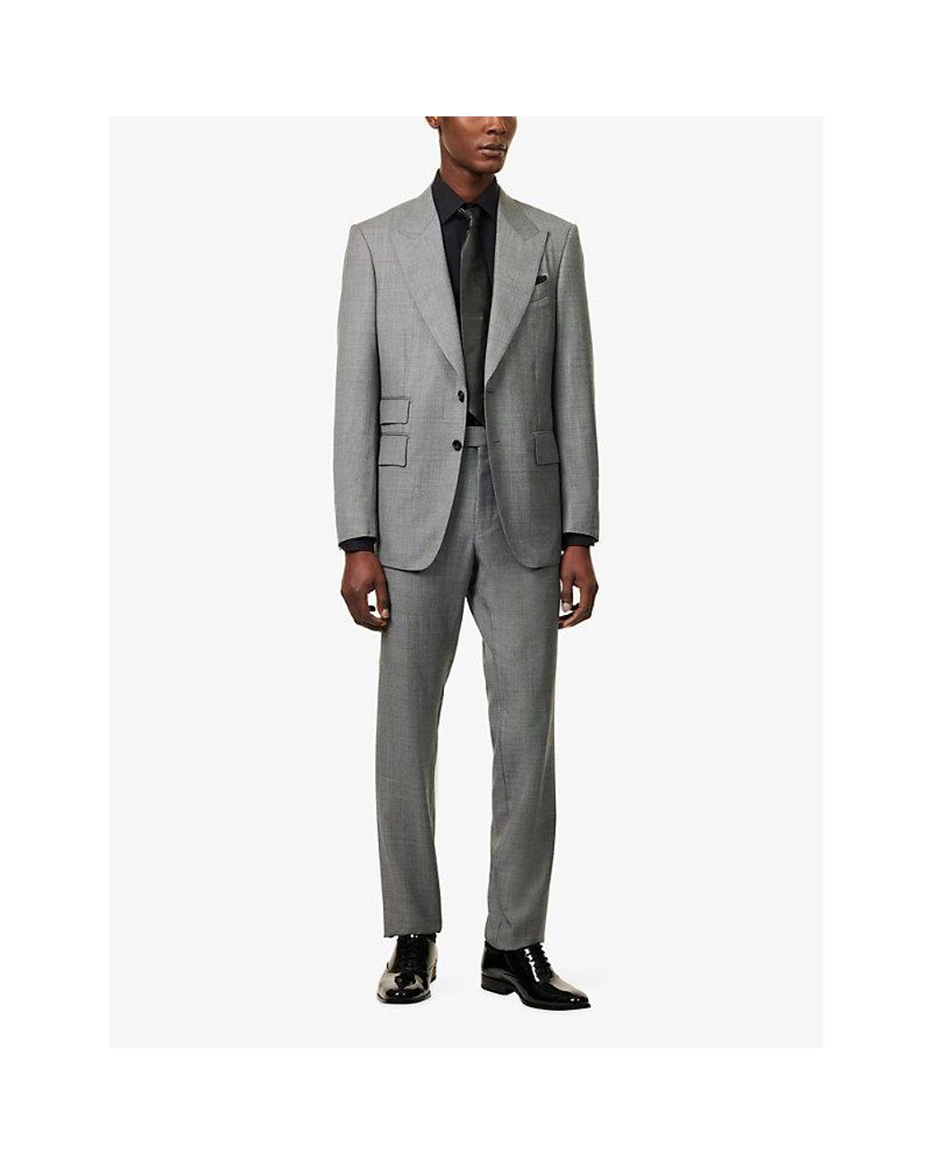 Tom Ford Gray Shelton Single-Breasted Wool Suit for men