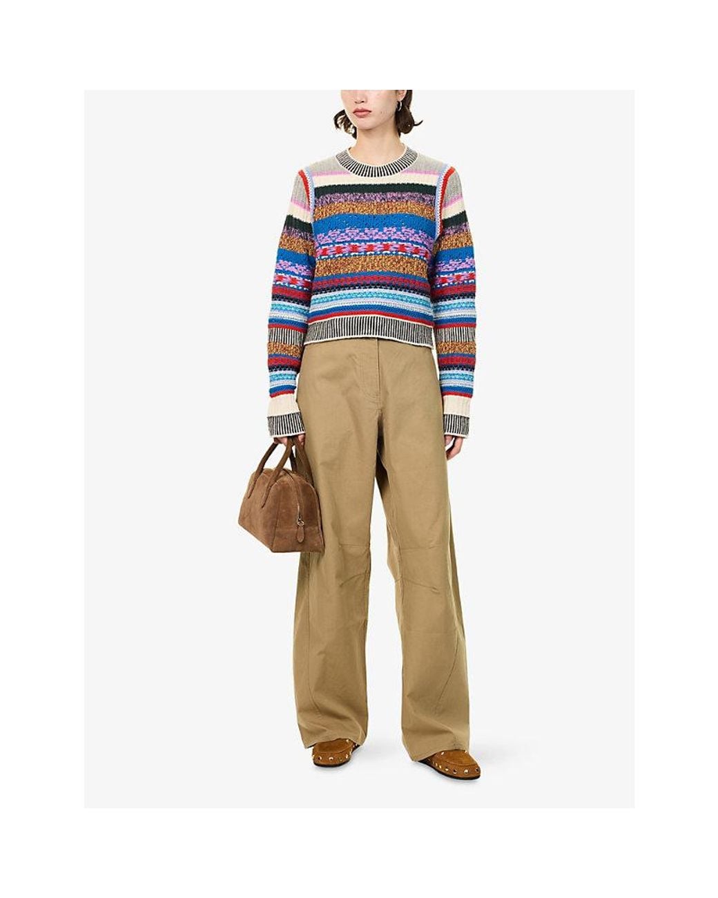 Mother Blue The Extra Crop Wool Knit Jumper