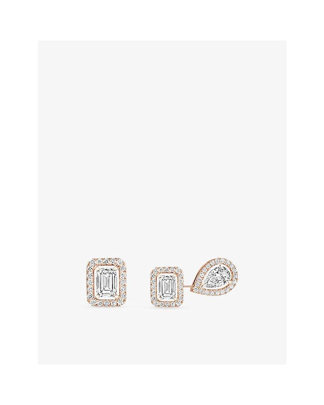 Messika White My Twin 18Ct And 0.81Ct Diamond Stud Earrings