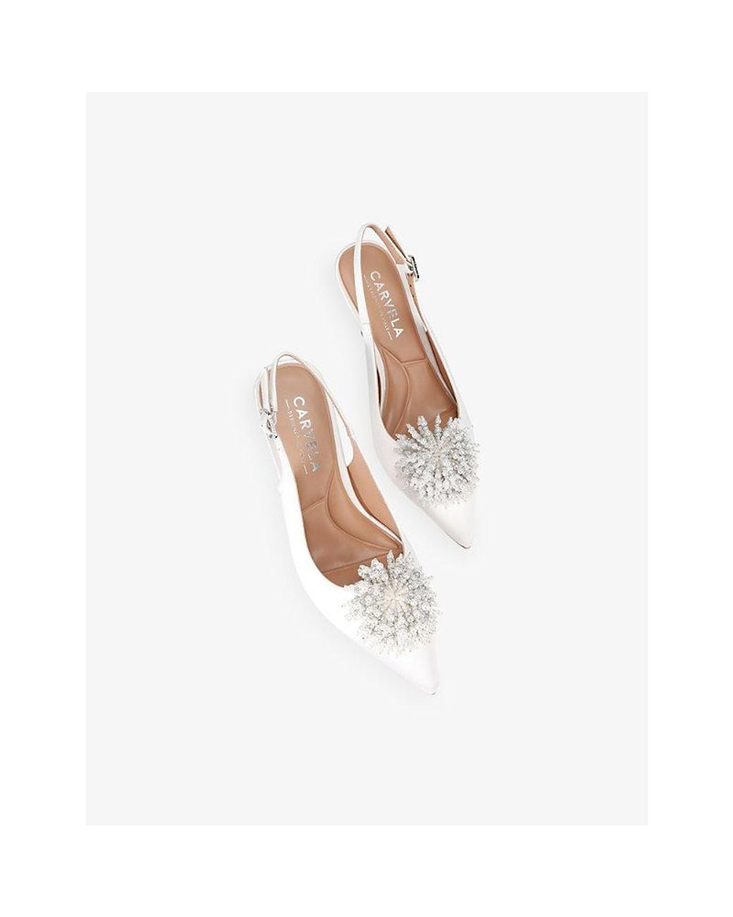 Carvela Kurt Geiger White Lucia Satin Courts