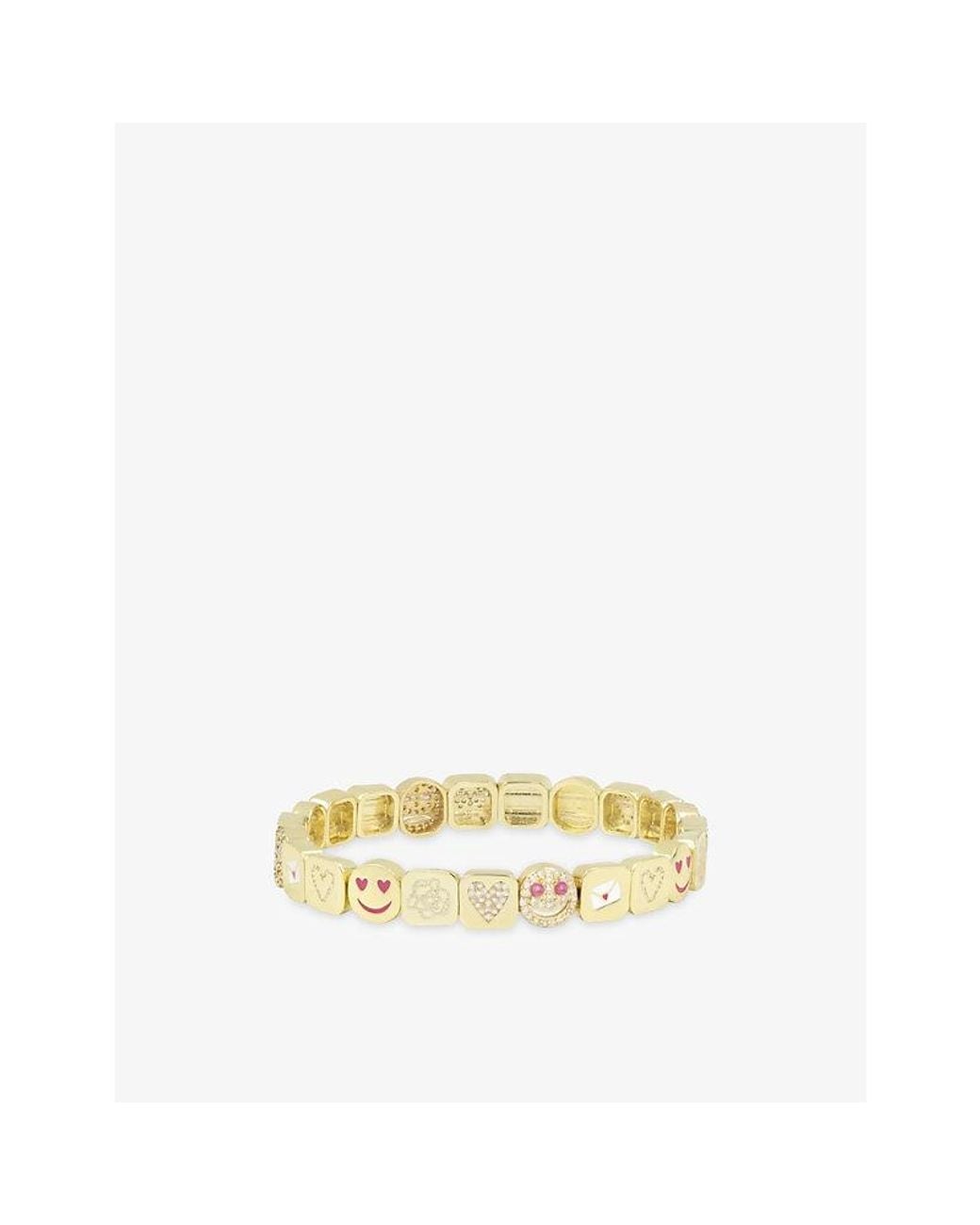 Lisa Gozlan Metallic The Love Letter 18Ct-Plated Brass And Cubic Zirconia Bracelet