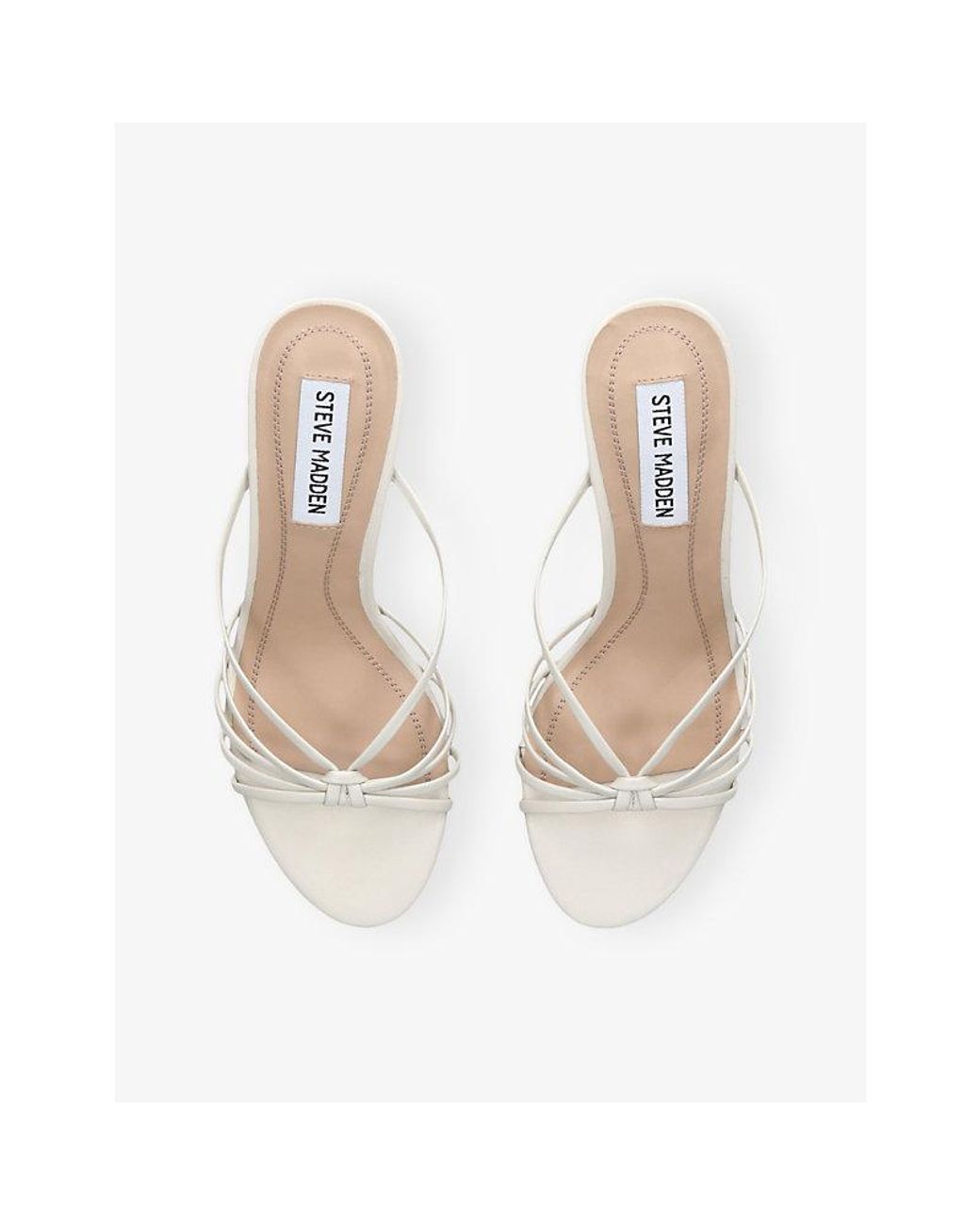Steve Madden White Edna Heeled Leather Sandals