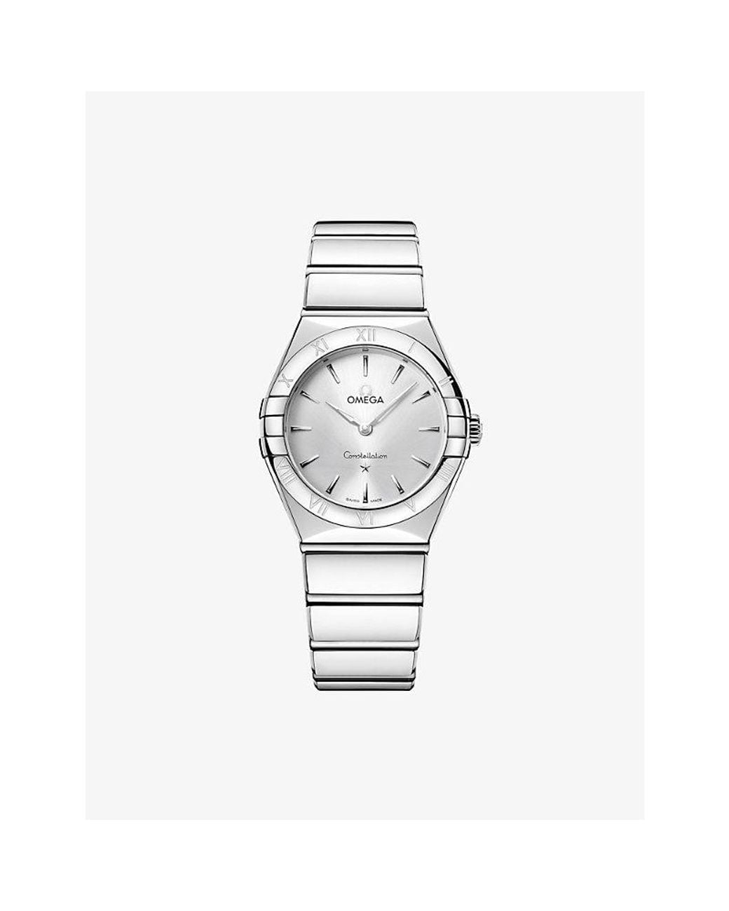 Omega Metallic Constellation Stainless-Steel Quartz Watch 28Mm for men