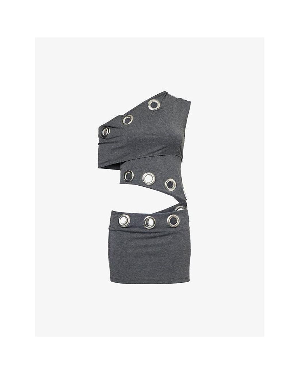 jaded london zarco asymmetric mini dress with eyelets Zarco Asymmetric Mini Dress With Eyelets | Jaded London